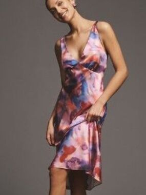 BHLFN  Anthropologie Hazel Satin Slip Dress Size S NWT